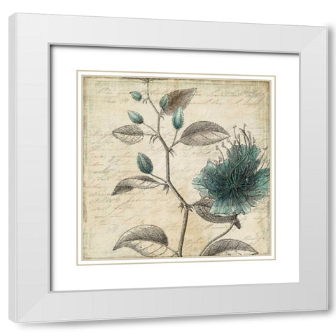 Blue Bird II White Modern Wood Framed Art Print with Double Matting by PI Studio