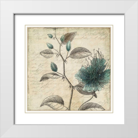 Blue Bird II White Modern Wood Framed Art Print with Double Matting by PI Studio