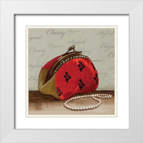 Red Bag White Modern Wood Framed Art Print with Double Matting by PI Studio