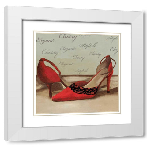 Red Pumps White Modern Wood Framed Art Print with Double Matting by PI Studio