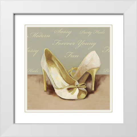 Sassy White Modern Wood Framed Art Print with Double Matting by PI Studio