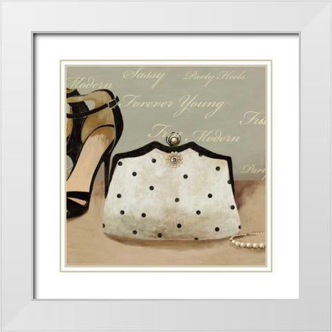 White bag White Modern Wood Framed Art Print with Double Matting by PI Studio