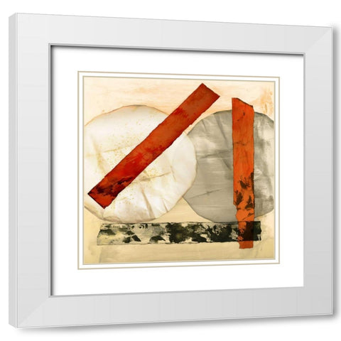 Abstract Textures I White Modern Wood Framed Art Print with Double Matting by PI Studio