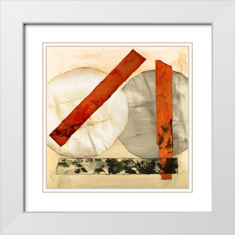 Abstract Textures I White Modern Wood Framed Art Print with Double Matting by PI Studio