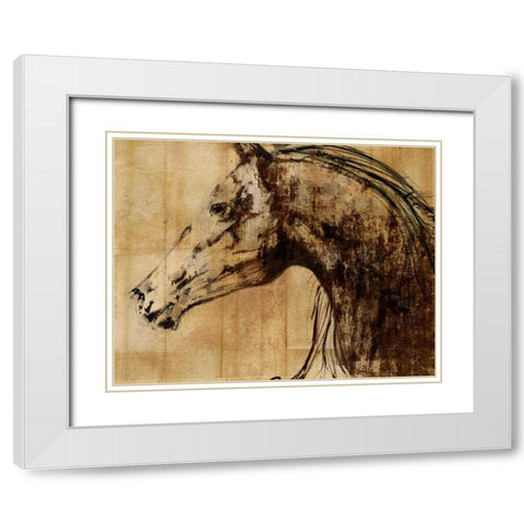 Stallion I - Print on Demand White Modern Wood Framed Art Print with Double Matting by PI Studio