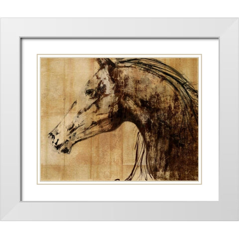 Stallion I - Print on Demand White Modern Wood Framed Art Print with Double Matting by PI Studio