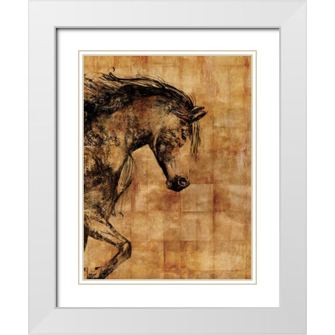 Stallion I - Print on Demand White Modern Wood Framed Art Print with Double Matting by PI Studio