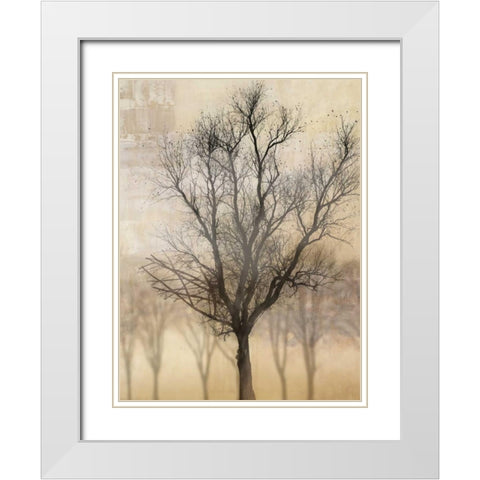 Solitaire White Modern Wood Framed Art Print with Double Matting by PI Studio