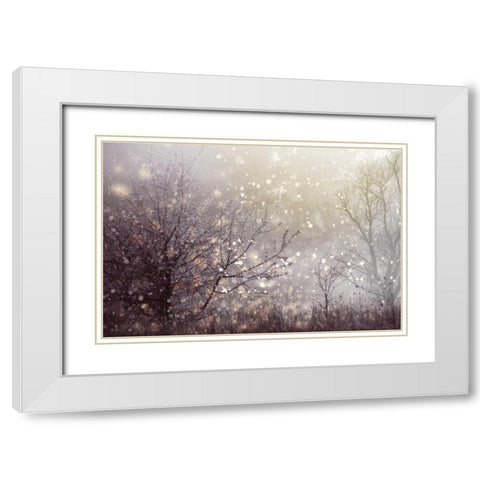 Atmospheric I White Modern Wood Framed Art Print with Double Matting by PI Studio