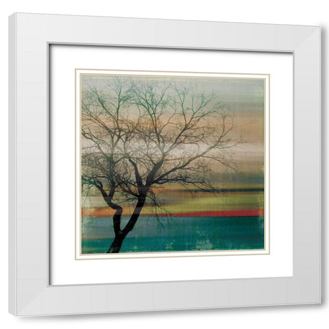 Harmony II White Modern Wood Framed Art Print with Double Matting by PI Studio