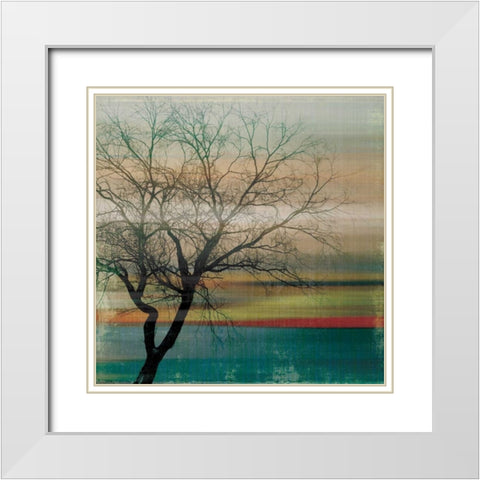 Harmony II White Modern Wood Framed Art Print with Double Matting by PI Studio