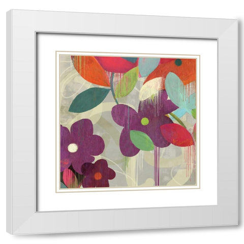 Graphitti Flower I White Modern Wood Framed Art Print with Double Matting by PI Studio