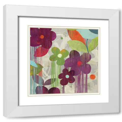 Graphitti Flower I White Modern Wood Framed Art Print with Double Matting by PI Studio