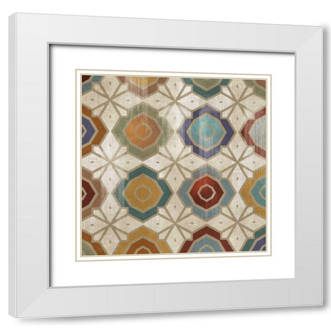 Gallactica Tile III White Modern Wood Framed Art Print with Double Matting by PI Studio