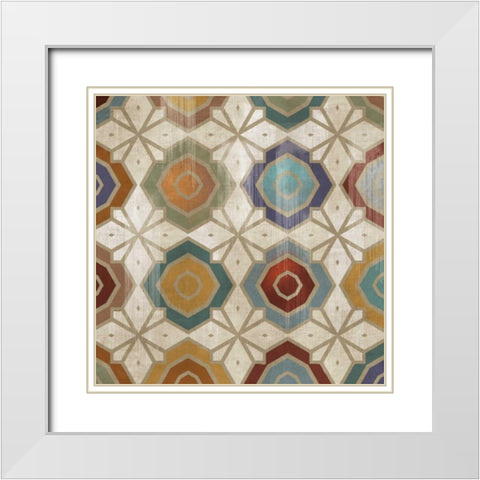 Gallactica Tile III White Modern Wood Framed Art Print with Double Matting by PI Studio