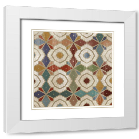 Gallactica Tile IV White Modern Wood Framed Art Print with Double Matting by PI Studio