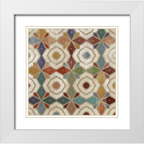 Gallactica Tile IV White Modern Wood Framed Art Print with Double Matting by PI Studio