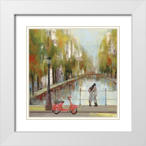 A Stroll to Remember White Modern Wood Framed Art Print with Double Matting by PI Studio