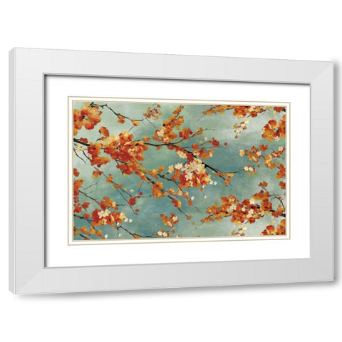 Orange Blossom White Modern Wood Framed Art Print with Double Matting by PI Studio