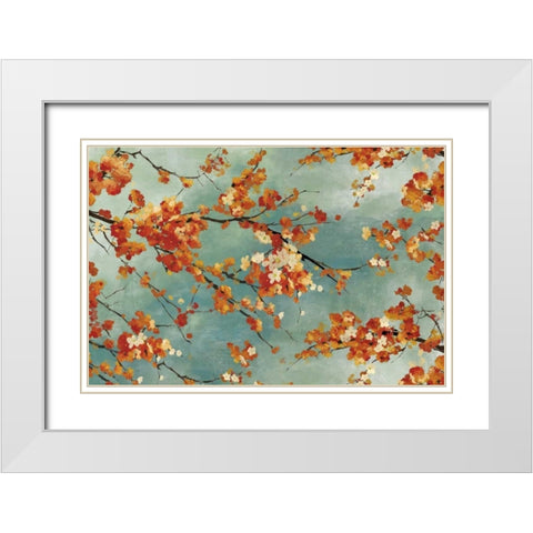 Orange Blossom White Modern Wood Framed Art Print with Double Matting by PI Studio