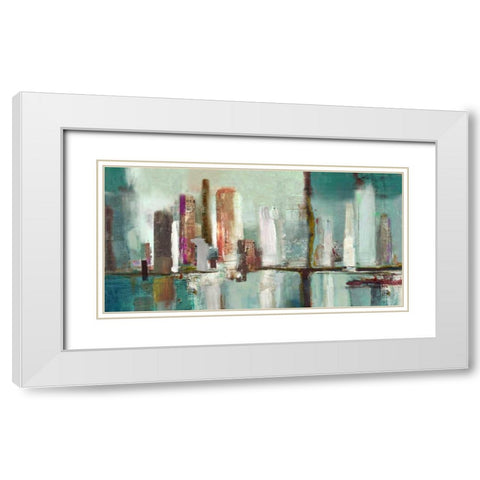 Illumination  White Modern Wood Framed Art Print with Double Matting by PI Studio