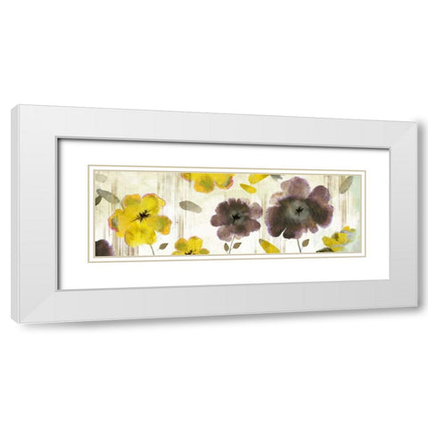 Bouquet Florals II White Modern Wood Framed Art Print with Double Matting by PI Studio