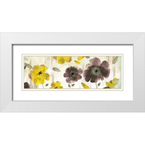Bouquet Florals II White Modern Wood Framed Art Print with Double Matting by PI Studio