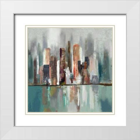 Illumination II White Modern Wood Framed Art Print with Double Matting by PI Studio