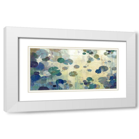 Teal Lily White Modern Wood Framed Art Print with Double Matting by PI Studio