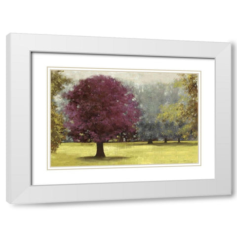 Summer Days - Plum White Modern Wood Framed Art Print with Double Matting by PI Studio