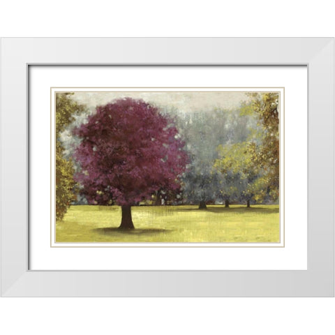 Summer Days - Plum White Modern Wood Framed Art Print with Double Matting by PI Studio