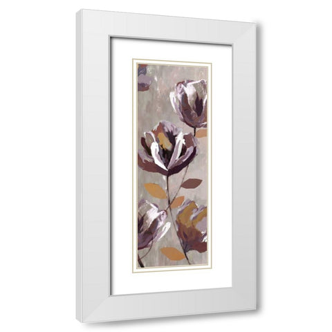 Cameroon Floral I White Modern Wood Framed Art Print with Double Matting by PI Studio