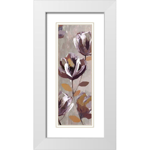 Cameroon Floral I White Modern Wood Framed Art Print with Double Matting by PI Studio