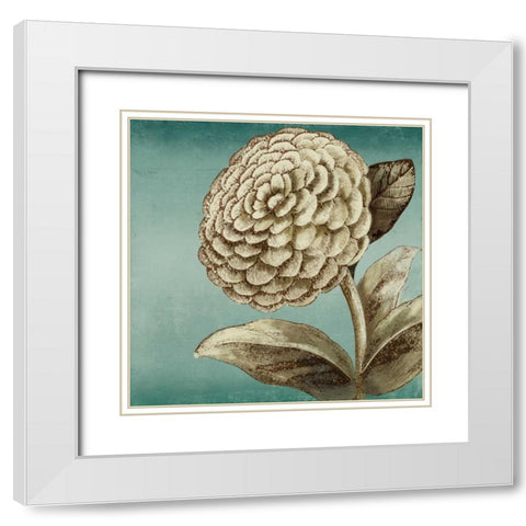 Slowdance Woodblock II White Modern Wood Framed Art Print with Double Matting by PI Studio