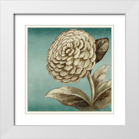 Slowdance Woodblock II White Modern Wood Framed Art Print with Double Matting by PI Studio