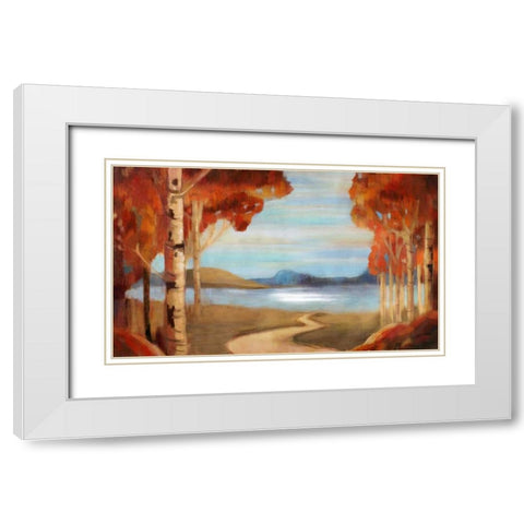 Peaceful Reservation White Modern Wood Framed Art Print with Double Matting by PI Studio