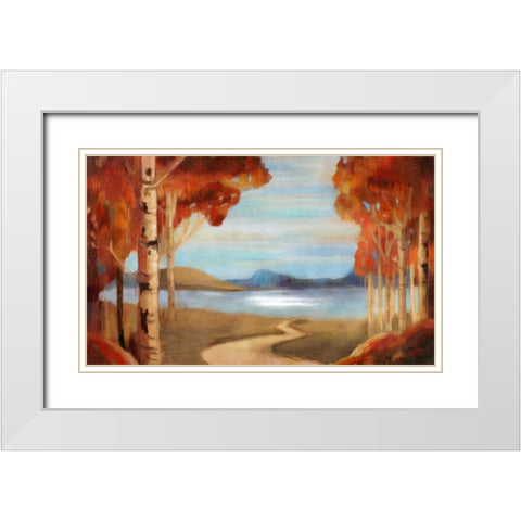 Peaceful Reservation White Modern Wood Framed Art Print with Double Matting by PI Studio