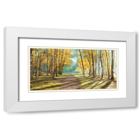 Pathfinder White Modern Wood Framed Art Print with Double Matting by PI Studio