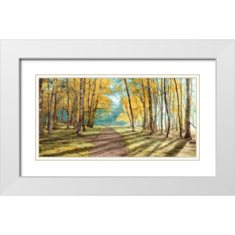 Pathfinder White Modern Wood Framed Art Print with Double Matting by PI Studio