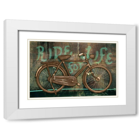 Ride for Life White Modern Wood Framed Art Print with Double Matting by PI Studio