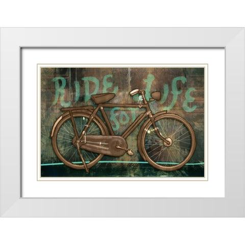 Ride for Life White Modern Wood Framed Art Print with Double Matting by PI Studio