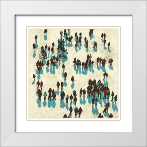 Teal Wanderers White Modern Wood Framed Art Print with Double Matting by PI Studio