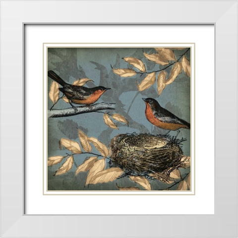 Songbird Fable II White Modern Wood Framed Art Print with Double Matting by PI Studio