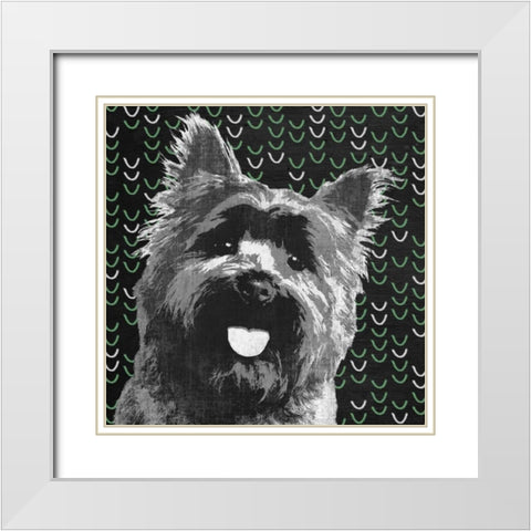 Yorkie White Modern Wood Framed Art Print with Double Matting by PI Studio
