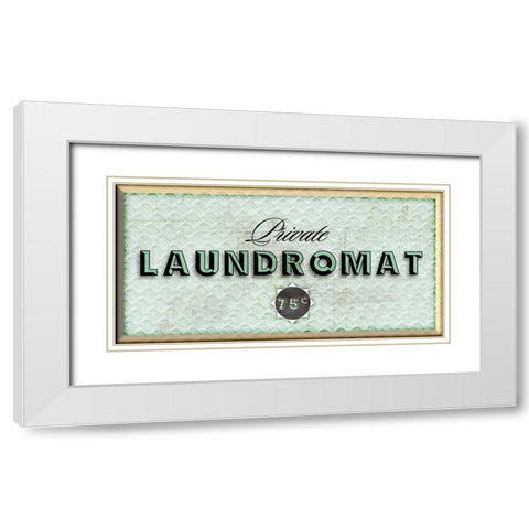 Private Laundromat White Modern Wood Framed Art Print with Double Matting by PI Studio