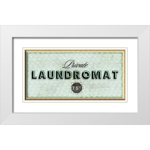 Private Laundromat White Modern Wood Framed Art Print with Double Matting by PI Studio