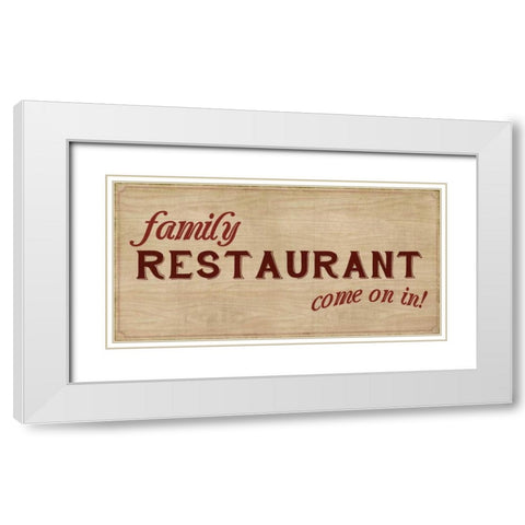 Family Restaurant White Modern Wood Framed Art Print with Double Matting by PI Studio