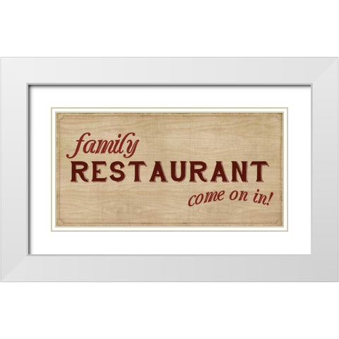 Family Restaurant White Modern Wood Framed Art Print with Double Matting by PI Studio