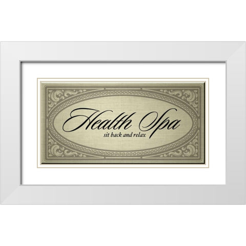 Health Spa Sit back and Relax White Modern Wood Framed Art Print with Double Matting by PI Studio