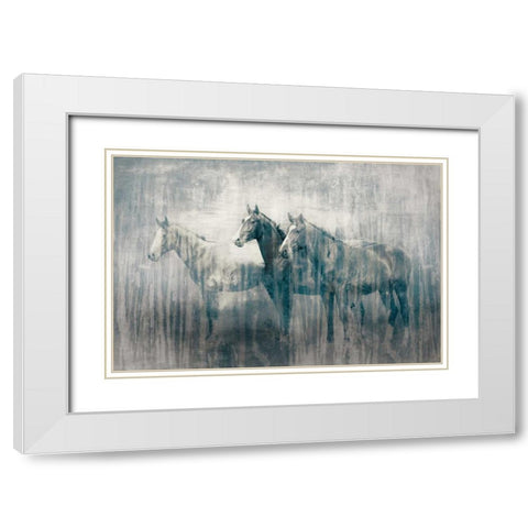 Marchpast White Modern Wood Framed Art Print with Double Matting by PI Studio